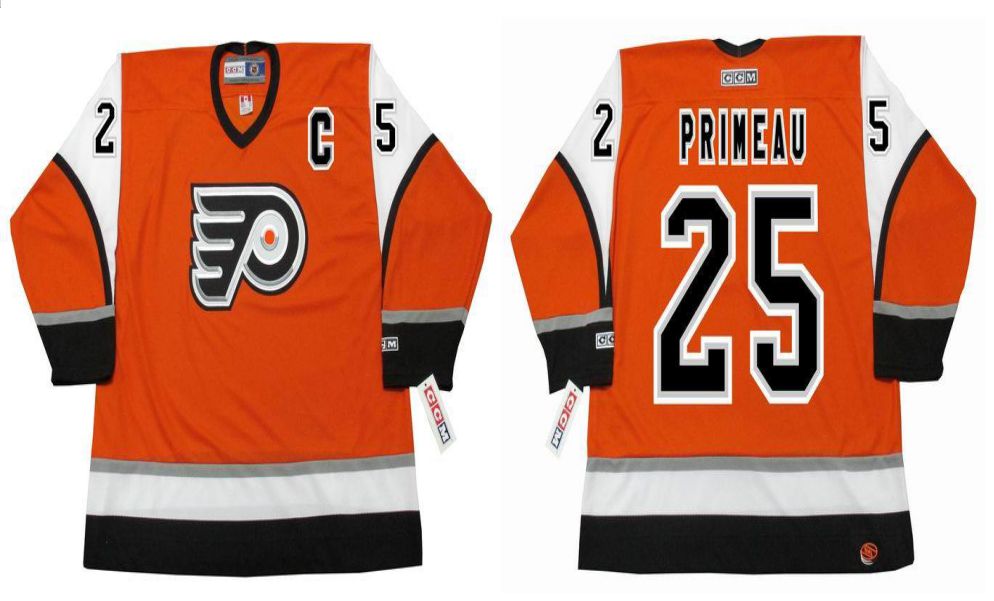 2019 Men Philadelphia Flyers #25 Primeau Orange CCM NHL jerseys->philadelphia flyers->NHL Jersey